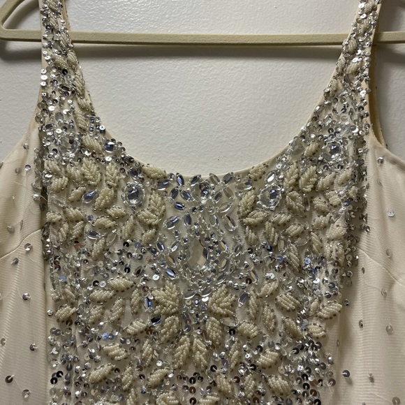 Adrianna Papell Embellished Mesh Tank Dress Size 12 - Picture 5 of 14
